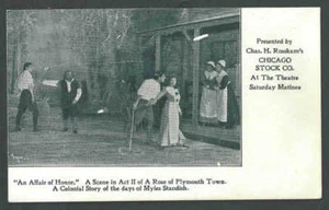 Ca 1909 PPC An Affair Of Honor A Rose Of Plymouth Town Una Comedia Romántica Como Nuevo - Imagen 1 de 1