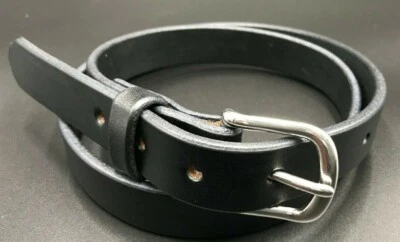 Cinturón de vestir de cuero genuino con brida de 3/4", hebilla, moda occidental mujeres hombres hecho a mano Foto 1 de 4