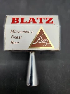 Vintage Blatz Beer Tap Handle Keg Gold Triangle Milwaukee Wi Finest Beer - Picture 1 of 6