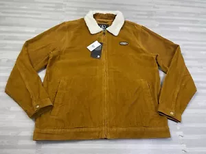 Volcom Halecrest Jacket Corduroy Sherpa Collar Mens L Large Full-Zip Brown $90 - Picture 1 of 8