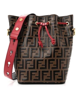 FENDI Mon Tresor Brown Leather Mini Bucket Bag - Picture 1 of 2