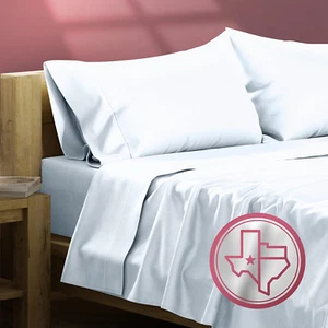 Egyptian Cotton Queen Sheet Set, 800 TC 4 PC Light Blue Egyptian Cotton Sheets f - Picture 1 of 9