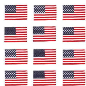 Wholesale lot 12 2' x 3' ft. USA US American Flag Stars Grommets United States - Picture 1 of 2