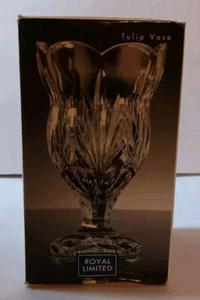 Royal Limited 14" Tulip Vase 24% Full Lead Crystal made in Czech Republic - Picture 1 of 7
