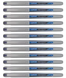 Uni-Ball Vision Eye UB-187 Needle Rollerball Pen BLUE MEDIUM 0.7mm PACK of 12 - Picture 1 of 2