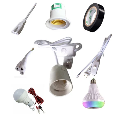 E27 Bulb Switch Cable Wire Connect Cable Wire For 2 or3 Pin T5/T8 Lamp Tube Line - Image 1 of 4