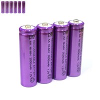 6 pcs AA LR06 3000mAh 1.2V NI-MH rechargeable battery CELL/RC MP3 SILVER PURPLE