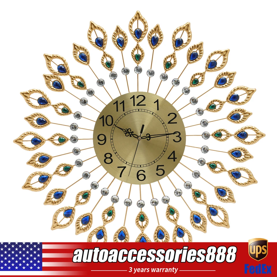 26.4'' Modern 3D Large Wall Clock Metal Watch Art Design Home Living Room Decor - Image 1 of 4