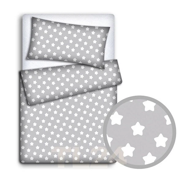 2Pc Baby Bedding Set 150x120 cm Stars Grey - Image 1 of 1