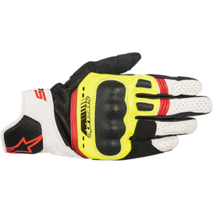 Alpinestars Adult SP-5 Motorcycle Gloves Black/Yellow Fluo/White/RED Fluo - XL