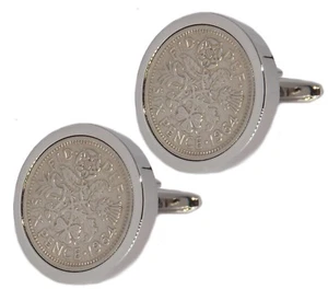 1964 Sei Penny Monete Set IN Argento Incastonato da Uomo 54 Anni Regalo Gemelli - Picture 1 of 8