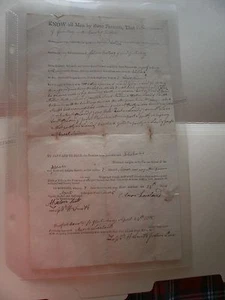 19TH C. 1815 LAND DEED GLASTONBURY, CT - Picture 1 of 4