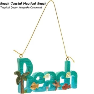 Beach  Coastal Nautical Beach Tropical Decor Keepsake Xmas Ornament - Picture 1 of 1