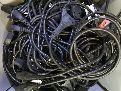 ** JOB LOT ** 25 x Power Mains PC Kettle Cable Y Splitter UK Plug USED - Image 1 of 3