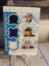 Jonathan Quick,Drew Doughty, Bernier 2012-13 Artifacts Tundra Trios Jerseys Blue