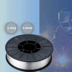 Bobina 5KG Filo Animato Per Saldatrice Filo Continuo No Gas Saldare MIG Ø 0.8mm - Foto 1 di 3