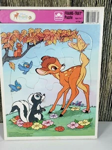 Puzzle vassoio struttura Disney Bambi & Flower The Skunk 12 pezzi cartone vintage - Foto 1 di 6