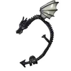 Pendiente de puño de dragón negro de oreja izquierda única - Imagen 1 de 9