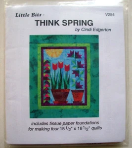 Think Spring flowers pots sun leaves tissue paper foundation quilt pattern *MM - Picture 1 of 2