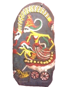 Indonesian Kris display board with Wayang figure - Picture 1 of 3