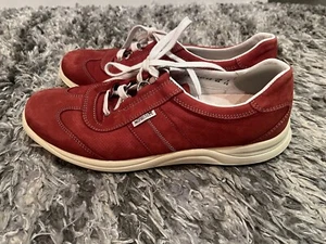 Mephisto Thomas Runoff Sneaker Suede Perforate Cushioned Insole NEW US 9.5 RED - Picture 1 of 4