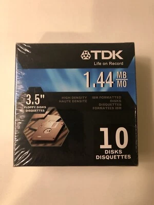 Disquetes TDK 3,5" 1,44 MB, Pack de 10, discos formateados IBM de alta densidad. NUEVO Foto 1 de 4