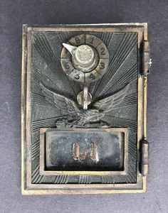 Antique U.S. Post Office Mail Box Door #171 Flying Eagle Brass Combination Lock - Picture 1 of 3