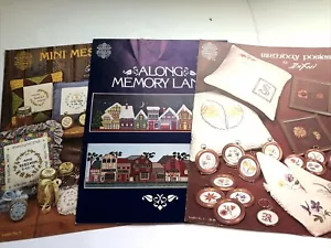 3 folletos de punto de cruz Gloria & Pat mini mensajes, carril de memoria, poses de cumpleaños - Imagen 1 de 11
