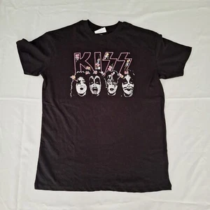 Camisa KISS Mujer Extra Pequeña Bordada Relajada Novio Camiseta Rock Band A12 - Imagen 1 de 9