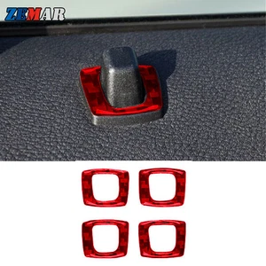 4Pcs Red Carbon Fiber Interior Door Lock Knob Pin Cover Trim For BMW X3 2004-10 - Bild 1 von 11