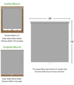 Kokorona Cordless Blackout Roller Shades for Windows Room Darkening Pull... - Picture 1 of 10