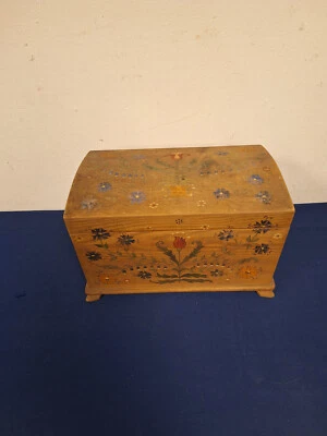 Alte kleine Holztruhe bemalt 50iger Jahre - Bild 1 von 4