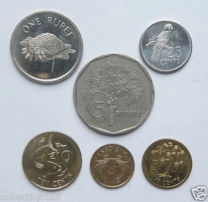SEYCHELLES coins set of 6 pieces 1992-2000 - Picture 1 of 2