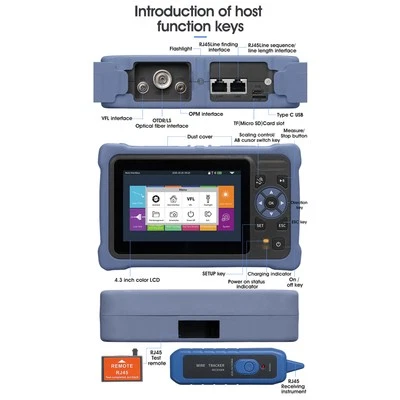 OTDR-Glasfasertester 4 3-Zoll-Bildschirm 5 M Bis 100 Km 1310 Nm 1550 Nm - Bild 1 von 4