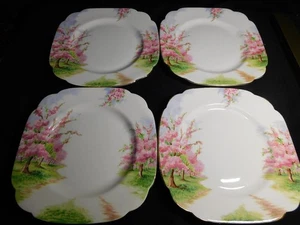 Vintage 4er Set Royal Albert Bone China Blossom Time Salatteller 7-3/4" Lot B - Bild 1 von 4