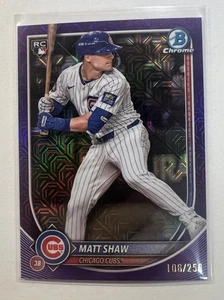 2025 Bowman Chrome Matt Shaw R/C Purple Mojo #d 106/250 - Picture 1 of 2