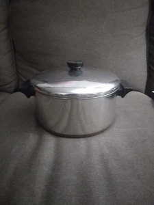 1801 Revere Ware 4.5 Quart 99 Stock Pot Copper Bottom Clinton Illinois Cooking - Picture 1 of 9