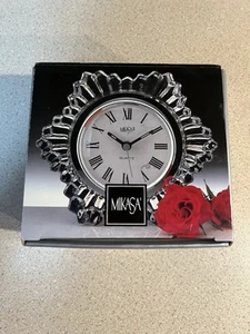 Mikasa Crystal Diamond Fire Snowflake Quartz Clock - Picture 1 of 12