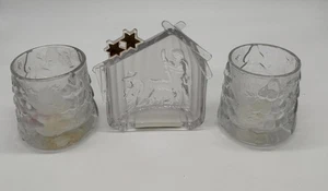 Mikasa Trio Natività in Vetro con Stelle Dorate - Cristallo Luminoso! - Foto 1 di 8
