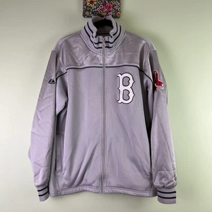 MLB Majestic Gr. Medium Boston Red Sox silbergrau Reißverschluss schwere Trainingsjacke - Bild 1 von 5
