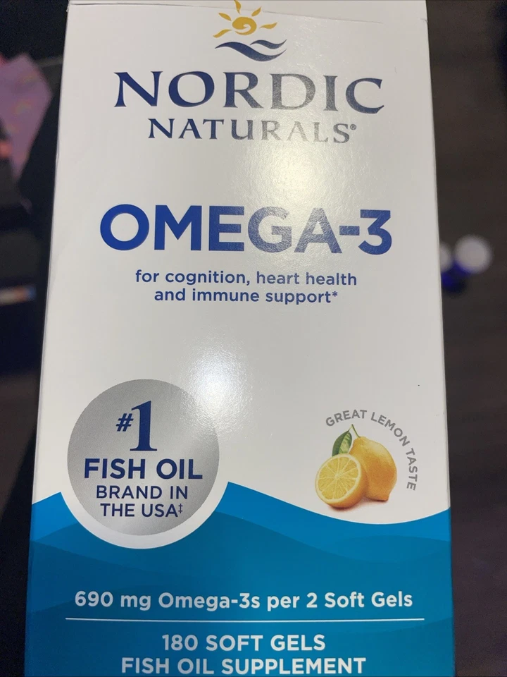 Geles blandos de aceite de pescado purificado Omega 3 Nordic Naturals 690 mg - 180 unidades Ex 07/28 Foto 1 de 1