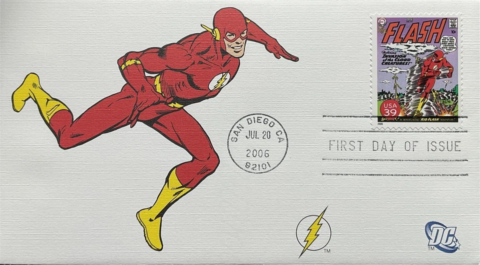 Estampilla Fleetwood 4084 The Flash DC Comics San Diego CA estampilla de cubierta  Foto 1 de 1