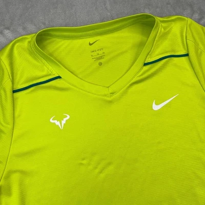 Camisa de tenis Nike Dri-FIT Rafa Challenger para hombre XL verde cuello en V logotipo de rendimiento Foto 1 de 4