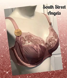 WACOAL 855377 ZEPHYR PINK SIDE NOTE CUT & SEWN SATIN & LACE UNDERWIRE BRA 40DD - Picture 1 of 15