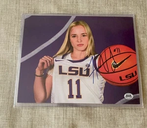 Hailey Van Lith Hand-Signed 8x10” Photo • LSU White Jersey/Hair Down + COA Holo. - Picture 1 of 7
