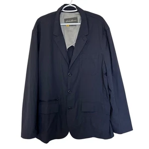 Eddie Bauer Travex Mens Voyager Nylon Blazer Jacket Size 50 Navy Blue Travel - Picture 1 of 11