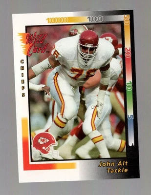 1992 Wild Card John Alt Kansas City Chiefs #77 Near Mint or Better - Image 1 of 2