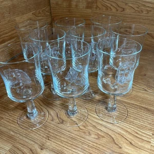 Morris Cerullo Wine Glasses Etched Crystal 1979 Disciples Apostles SET of 9 - Picture 1 of 12