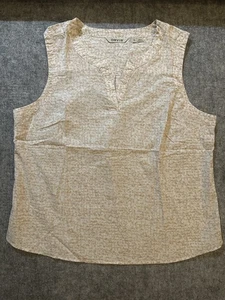 Orvis Shirt Womens XL Sleeveless 100% Cotton Split Neck Lightweight Top - Picture 1 of 7