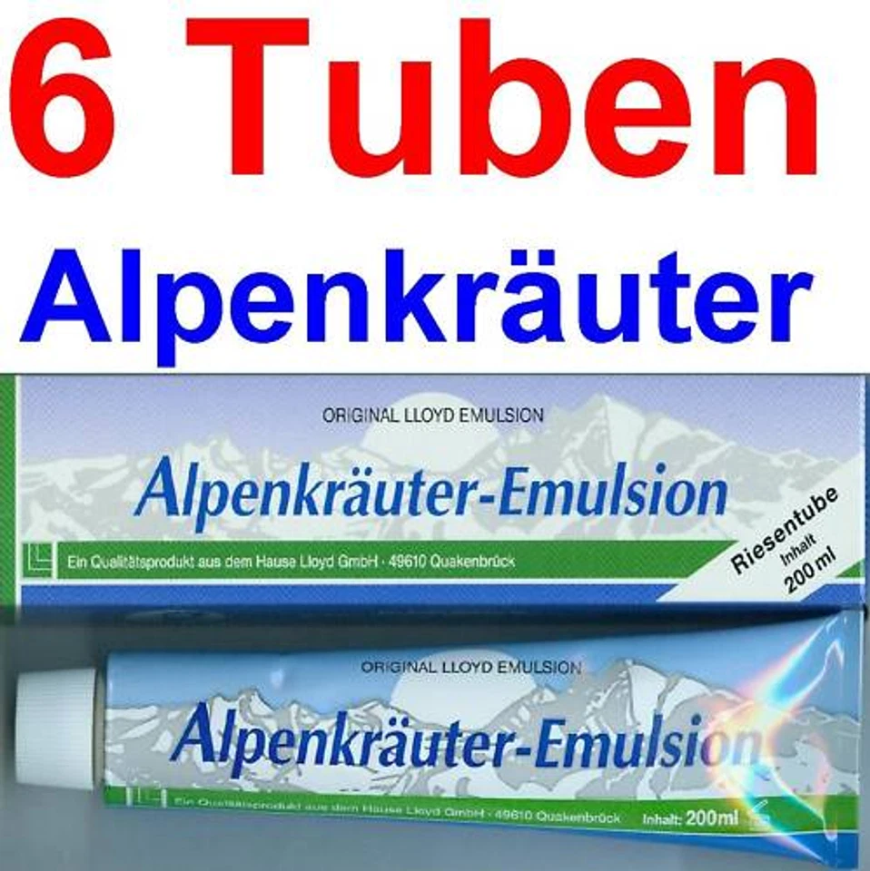 (22,42 EUR / 1Ltr.) LLOYD Alpenkräuter Emulsion 6 x 200 ml Salbe...